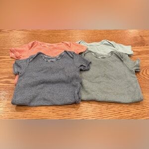Carter's Striped Short Sleeve Tees Lot of 4 Gender Neutral Bodysuits Size 18M